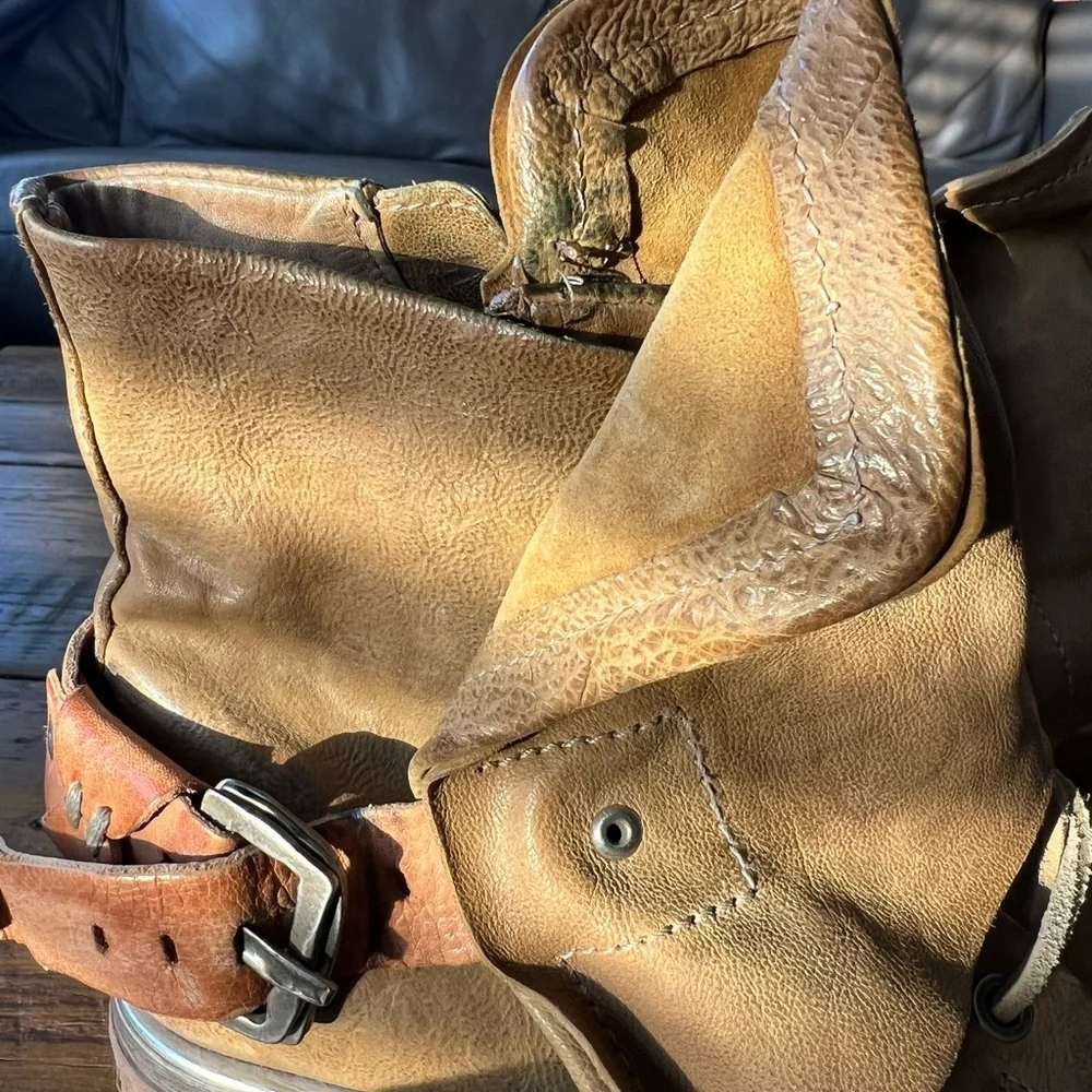 A.S.98 Women's Tan Leather Ankle Boots - Picture 7 of 7